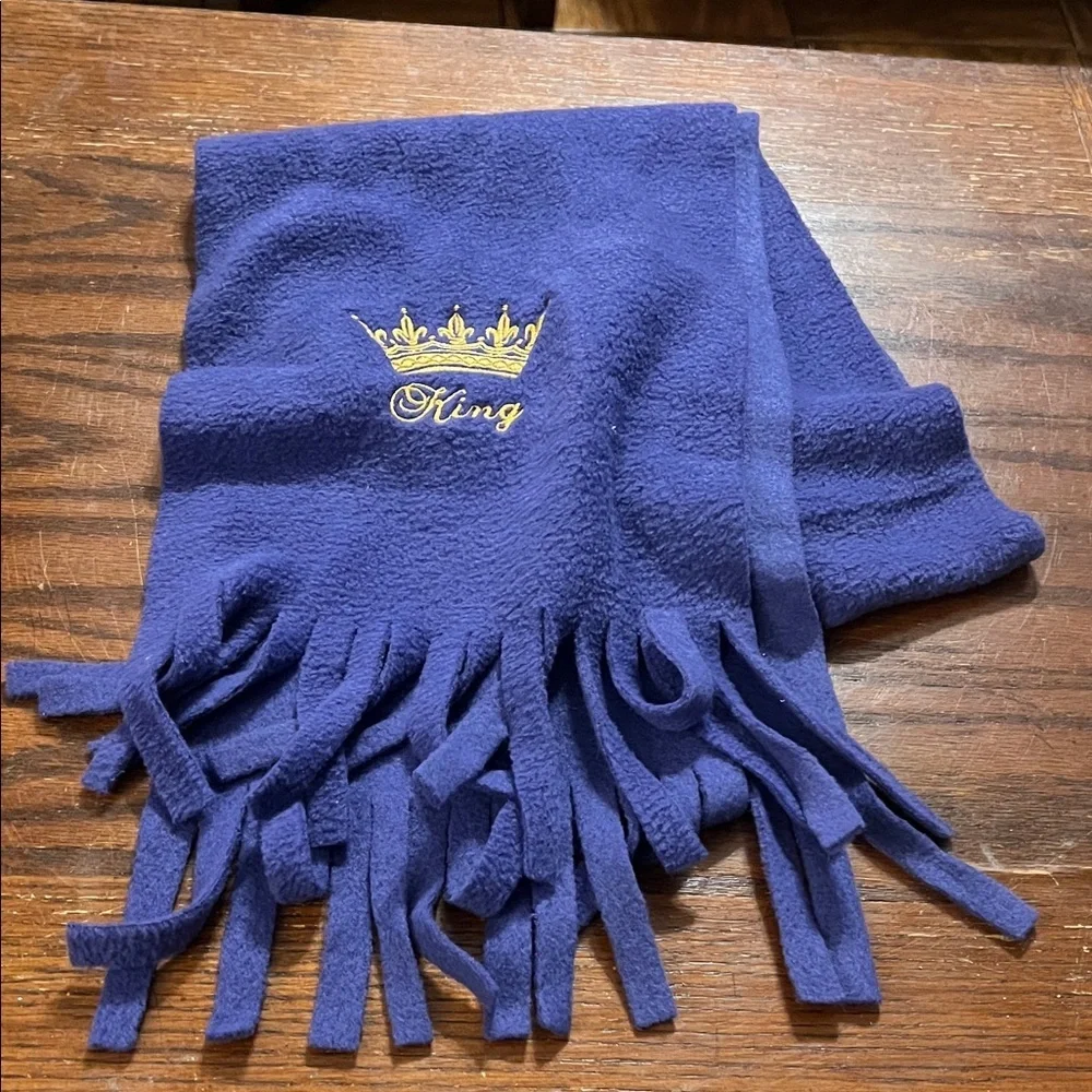 Purple Men’s King Scarf with Crown Embroidery